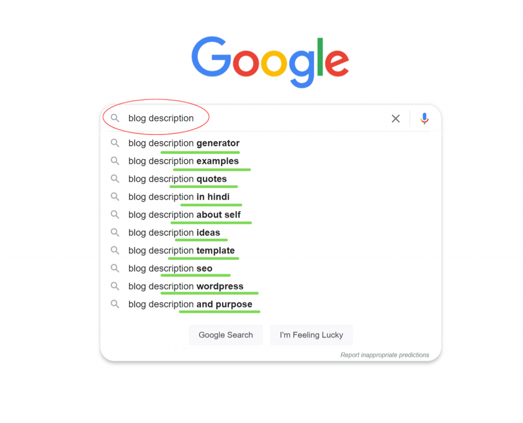 Use google auto complete to find keywords