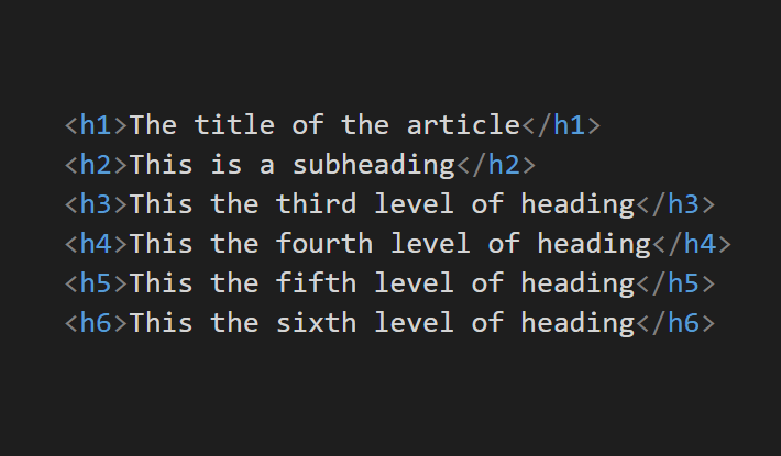 heading tags html code example