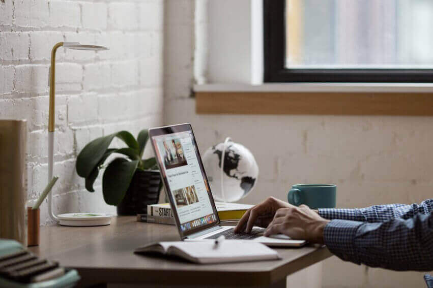 man working on a laptop